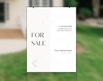 Plantilla para cartel de venta de bienes raíces / Vertical, doble cara (Canva)