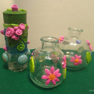 Pastel Flowers Set of Jars