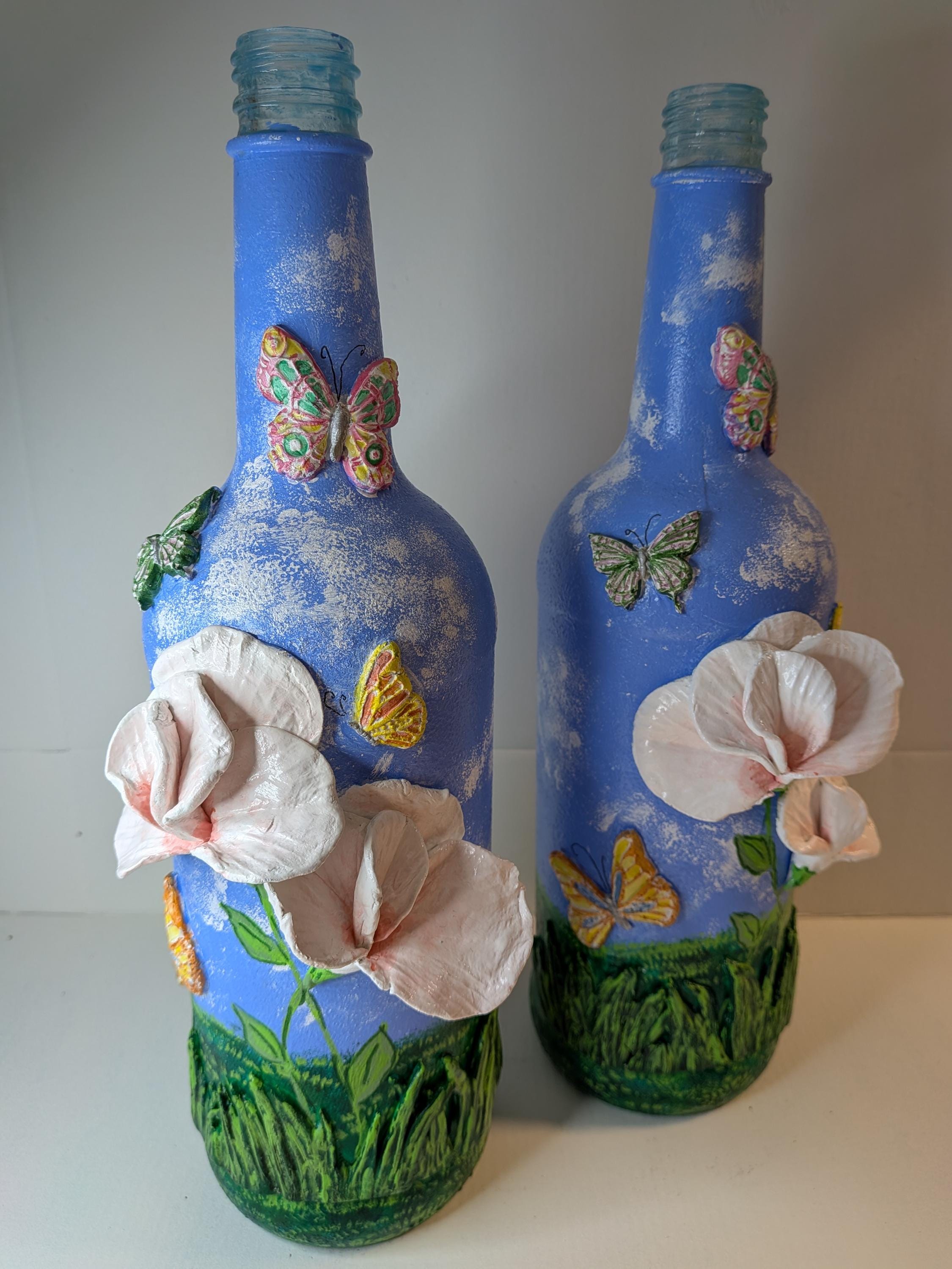 花柄の手描き装飾瓶 - Etsy 日本