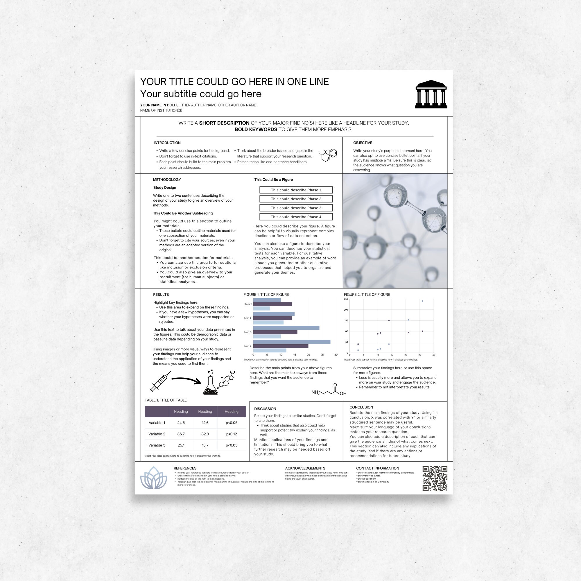 Modern Vertical Academic Poster Template A0, Powerpoint Template for ...