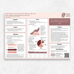Plantilla de póster académico Pink Mauve A0, plantilla de PowerPoint para conferencia científica, presentación de póster de investigación, presentación de doctorado