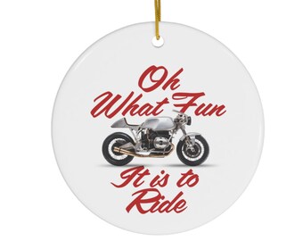 Motorcycle Cafe Racer Christmas Ornament. Christmas Tree. Vintage. OH what fun it is to ride.
