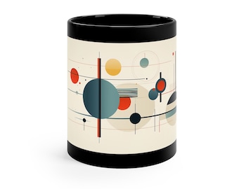 Black Mug Bauhaus. Design Typography 11oz