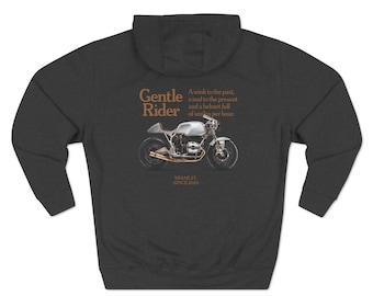 Gentle Rider Cafe Racer Hoodie: Vintage Motorcycle Biker Gift
