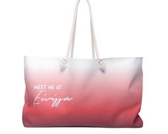 Gradient Beach Bag - Meet me at: Key Biscayne, Palm Beach, Santa Monica, Cabo de Gata. Holidays Tumbler. Weekend Bag. Shoulder bag. Big Bag