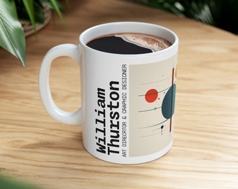 Personalized Bauhaus Mug, Custom Name, Gift for Creatives