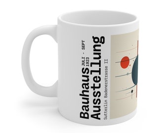 Bauhaus Ausstellung Mug, Retro Typography Design, 11 oz