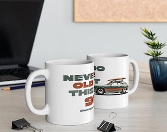 Timeless Sip: Porsche 912 'Never Too Old' Mug for Car Enthusiasts!