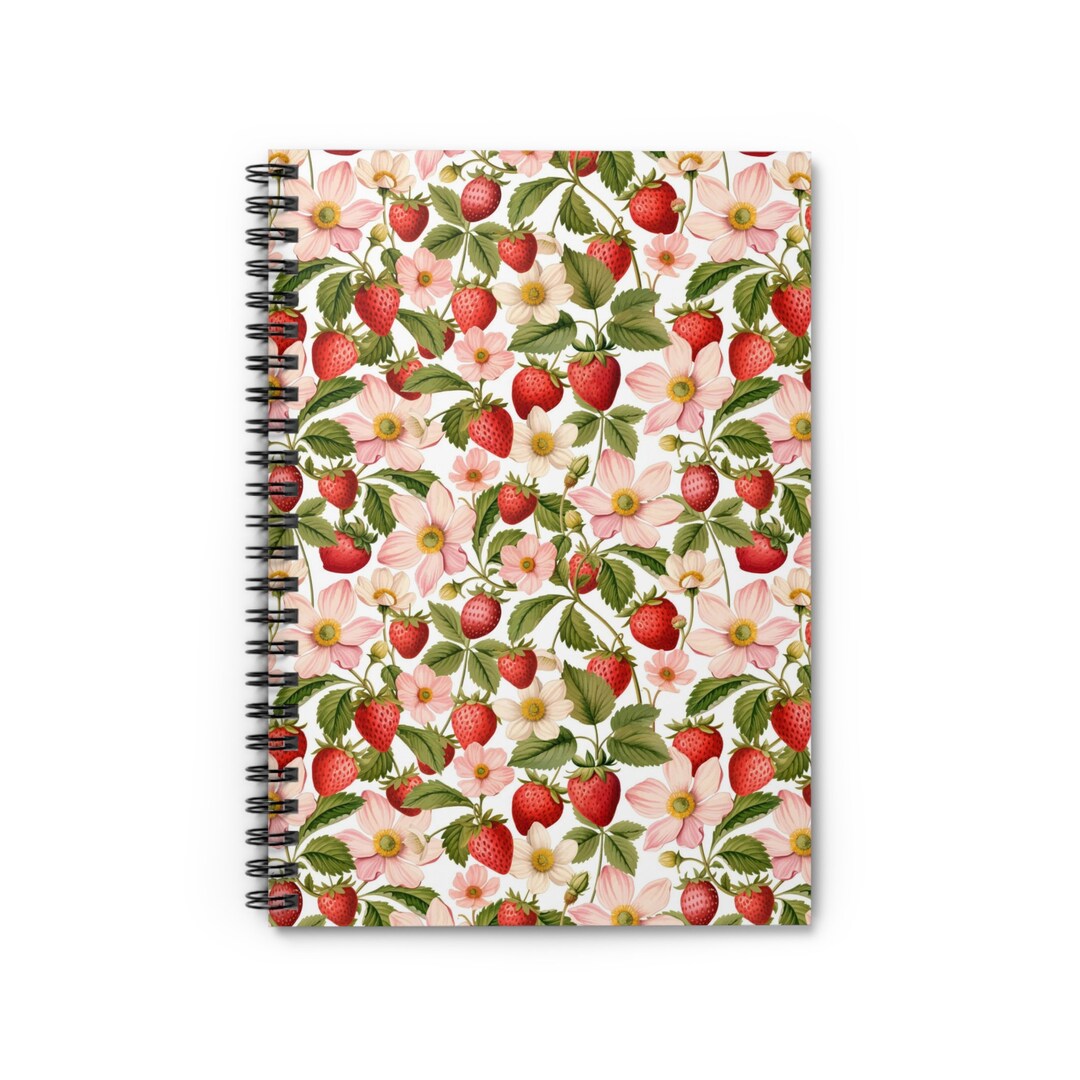 Strawberry Notebook, Cottagecore Journal, Strawberry Journal