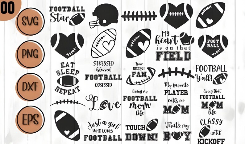 Football Bundle Svg Football Mom Dad Svg Football Name Png - Etsy
