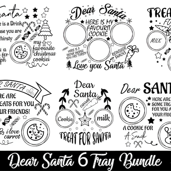 Dear Santa Tray Svg Bundle, Christmas Svg, Santa Tray Svg, Santa Plate Png, Santa Milk Cookies Svg, Cookies for Santa Svg, Carrot Svg Cricut