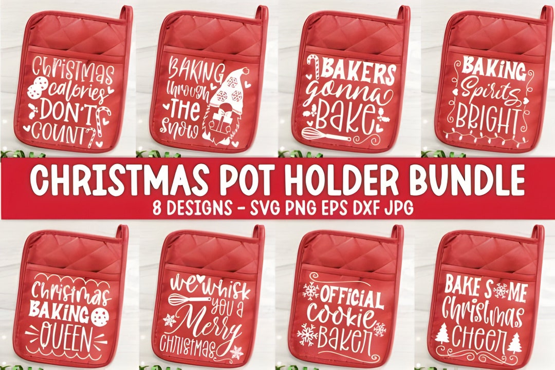 Christmas Pot Holder Svg Bundle, Potholder Svg, Christmas Svg Bundle