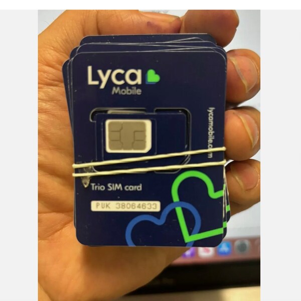 New Lycamobile USA 5G/4G LTE (3in ) Triple-Cut Sim Cards /esim card available!