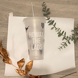 Personalised Football Themed Reusable Cold Cup | Howay The Lads | The Magpies