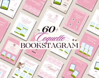 60+ Pink Coquette Vintage Bookstagram Canva-sjabloon, auteurs, Bookstagrammers, boekblogger, maker van boekinhoud, leesgrage Instagram-post