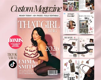 Custom Birthday Magazine Template | Personalized Birthday Gift For Best Friend | Editable Canva Magazine | Bestie Sister Keepsake Gift