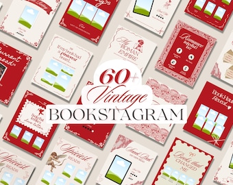 60+ Coquette Vintage Bookstagram Canva Template, Authors, Bookstagrammers, Book Blogger, Book Content Creator, Bookish Instagram Post