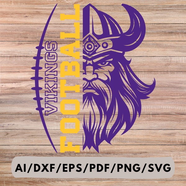 Minnesota Sports, Vikings Football, Vikings Sillhoutte, Printing, Cutting and Sublimation, Ai, Dxf, Eps, Pdf, Png, Svg  Digital Download