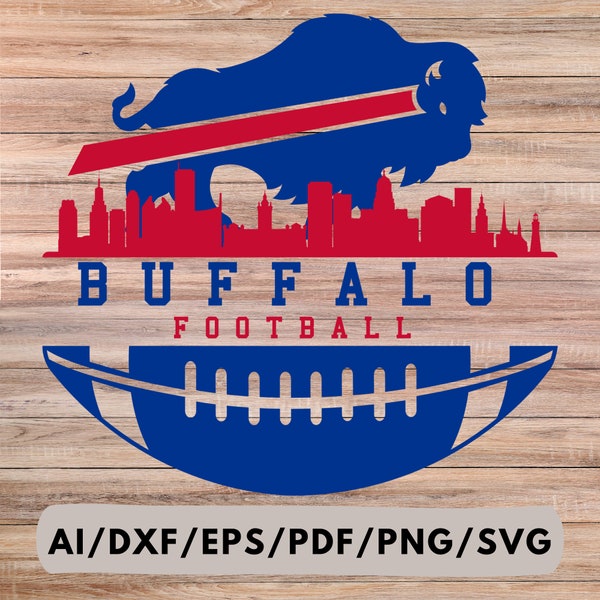 Buffalo Football, Rechnungen Sillhoutte, Buffalo City Skyline, Drucken, Schneiden und Sublimation, Ai, Dxf, Eps, Pdf, Png, svg Digital Download