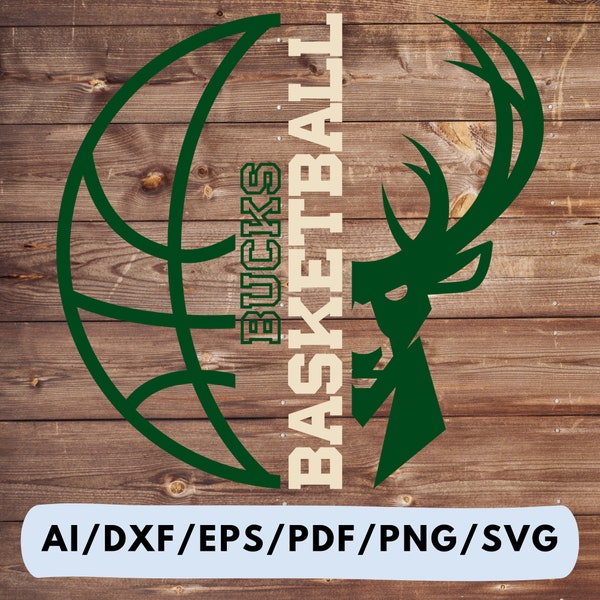 Milwaukee Basketball, Bucks Basketball, Bucks Sillhoutte, Printing, Cutting and Sublimation, Ai, Dxf, Eps, Pdf, Png, Svg  Digital Download