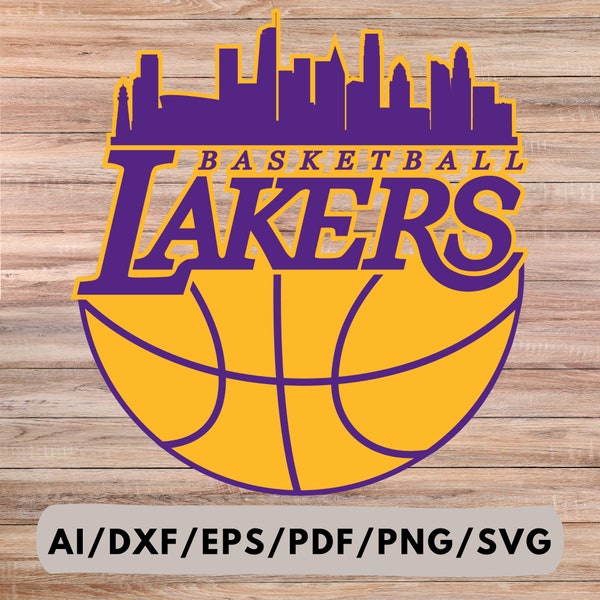 Los Angeles Basketball, Lakers Basketball, Sillhoutte, Printing, Cutting and Sublimation, Ai, Dxf, Eps, Pdf, Png, Svg  Digital Download
