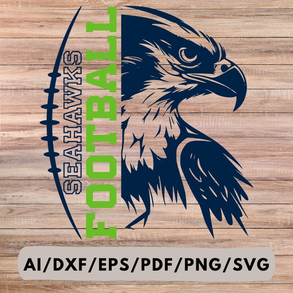 Seattle Sports, Seahawks Football, Seahawks Sillhoutte, impression, découpe et sublimation, IA, Dxf, Eps, Pdf, Png, Svg, téléchargement numérique