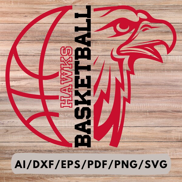 Atlanta Basketball, Hawks Basketball, Hawks Sillhoutte, Printing, Cutting and Sublimation, Ai, Dxf, Eps, Pdf, Png, Svg  Digital Download