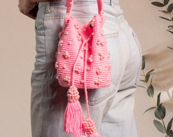 Crochet Bucket Bag | Wayuu Bag | Handwoven Bag