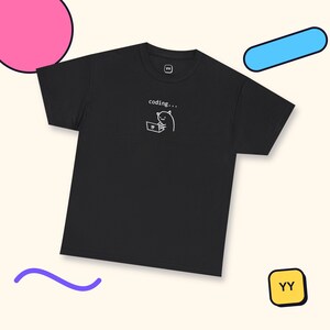 Camiseta Coding Cat, Camiseta Minimalista para Programador, Presente para Desenvolvedor