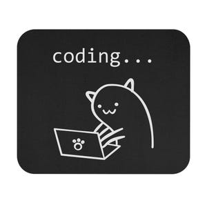 Coding Cat Mouse Pad – Minimalist Programmer Desk Mat