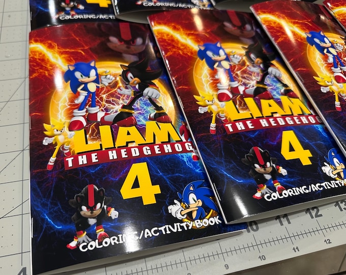 Custom Sonic Coloring Book: Party Favors with Crayons