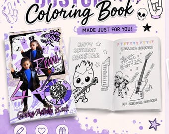 Custom Theme Coloring Book & Crayons Set | Personalized Kids Party Favors