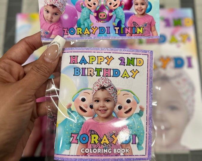 Custom Coloring books | Custom Coloring Pages | Coloring Party Favor Pouch & Crayons-Birthday Theme- Character Gift-Bag stuffer- Party Decor