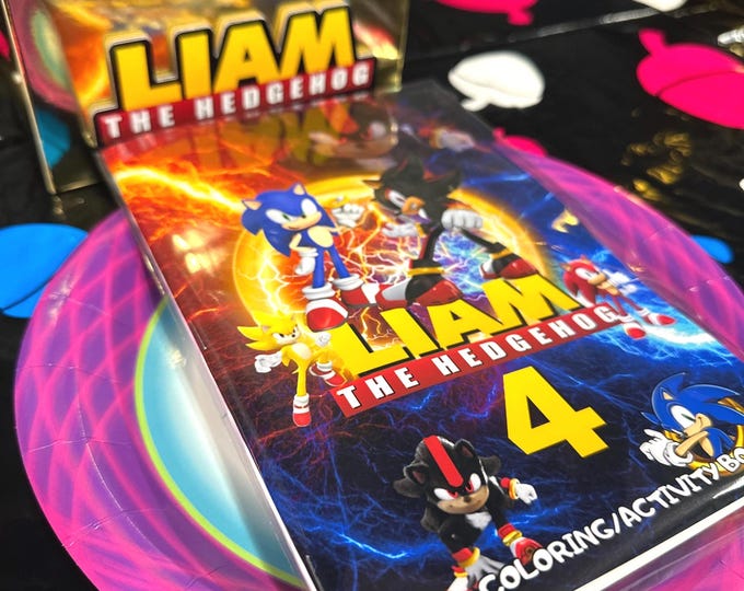 Custom Sonic Coloring Book: Party Favors with Crayons
