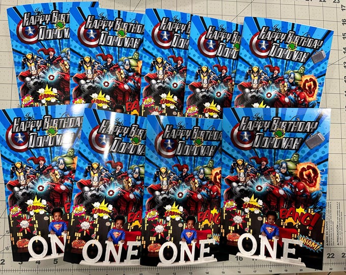 Super Heroes Birthday Coloring Book | Personalized Party Favor | Custom Theme with Crayons & Bag