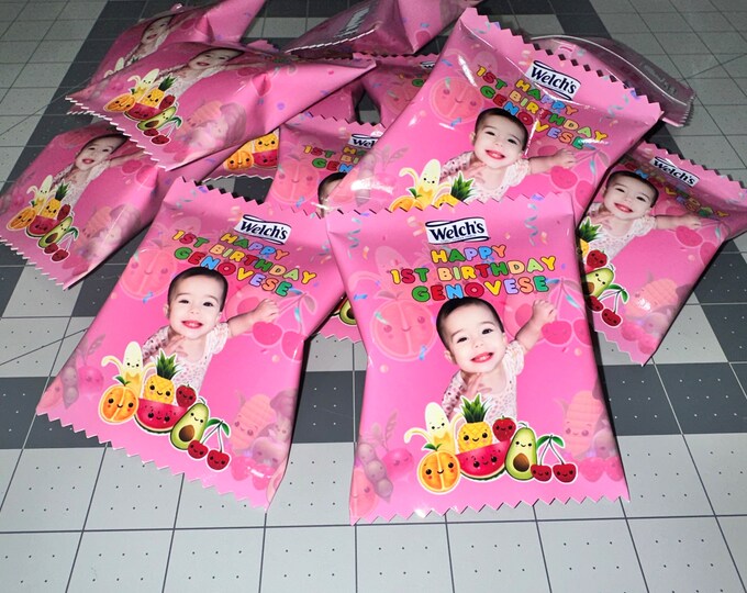 Personalized Fruit Snacks | 1st Birthday Party Favors (by the dozen)