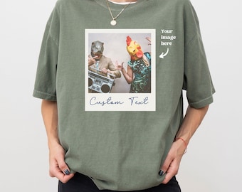 Custom Polaroid Frame T-Shirt Comfort Colors, Custom Photo Shirt, Custom T shirt, Customize a shirt, Customizable shirt, Unisex Tee