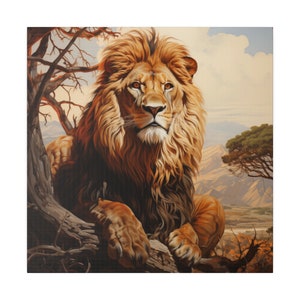 Lion Wall Art Canvas Print - Unique Birthday Gifts for Lion Lovers