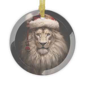 Lion Santa Christmas Ornament | Christmas Ornament | Lion Santa | Think Like A Lion | Christmas Ornaments | Christmas Tree Ornaments