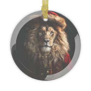 Lion Santa Christmas Ornament | Christmas Ornament | Lion Santa | Think Like A Lion | Christmas Ornaments | Christmas Tree Ornaments