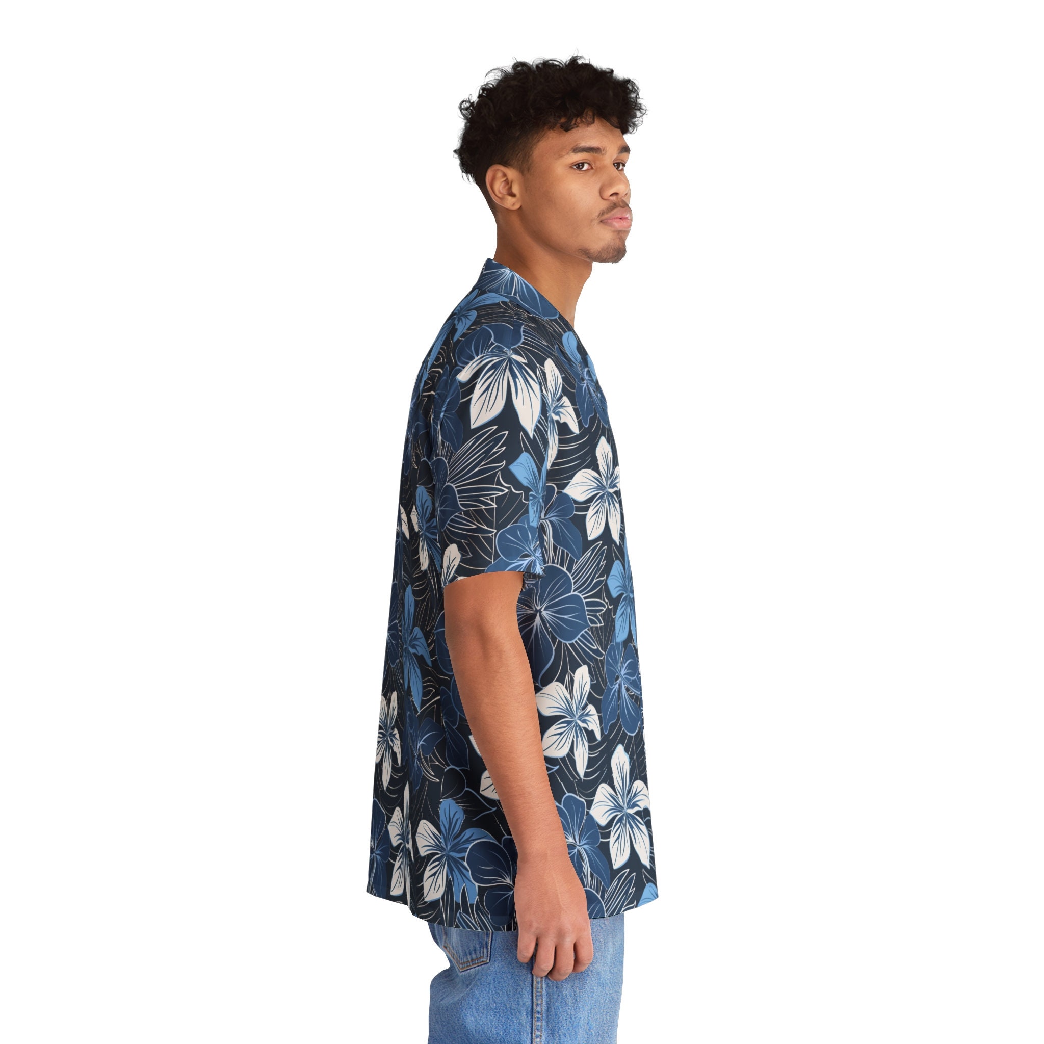 Trendy Minimalist Boxy Fit Hawaiian Shirt With Lion Head