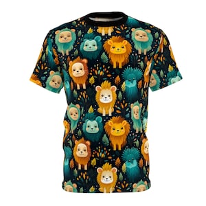 Lion Unisex Pattern T-Shirt, Lion T Shirt, Unisex Lion Shirt, Lion Print Shirt, Think Like A Lion, Lion T-Shirt, Lion Camp Design