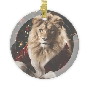 Lion Santa Christmas Ornament | Christmas Ornament | Lion Santa | Think Like A Lion | Christmas Ornaments | Christmas Tree Ornaments