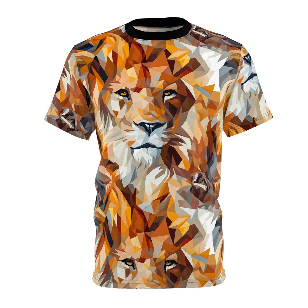 MCM★素敵！Mens Blue/Gray Cotton Orange Camo Lion T-shirt MCM☆素敵！Mens Blue/Gray Cotton Orange Camo Lion T-shirt