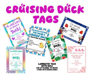 Laminated Cruising Duck Tags, Custom Cruising Duck Tags