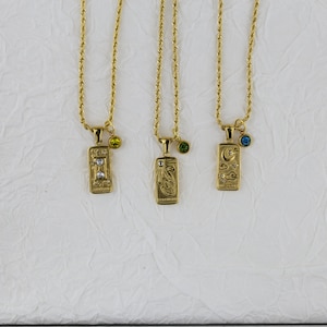 14k Tarot card Necklace ,Astrology Necklace - Gifts For Her - Birthday Gift