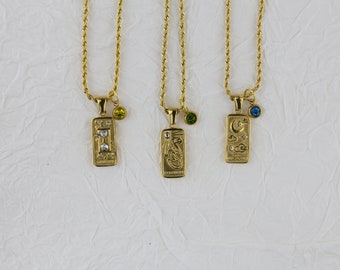 14k Tarot card Necklace ,Astrology Necklace - Gifts For Her - Birthday Gift