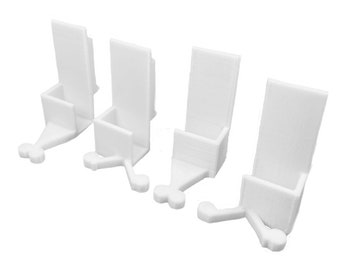 Kit of 2-4 Rail Guides for Sliding Door Cupboards - Long and Short - Form Optimum White - Replacement Part A+B