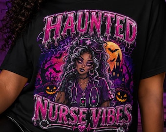 Nawiedzona Pielęgniarka w Różowej Edycji PNG, Gotycko-Glamowy Projekt Halloween (Pobieranie Cyfrowe)