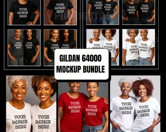 Mother's Day T-Shirt Mockup Bundle: Gildan 64000, Diverse Models (JPG + PNG)